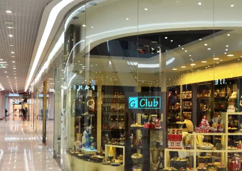 Showcases of the shopping center Ocean Plaza, Kyiv, Ukraine