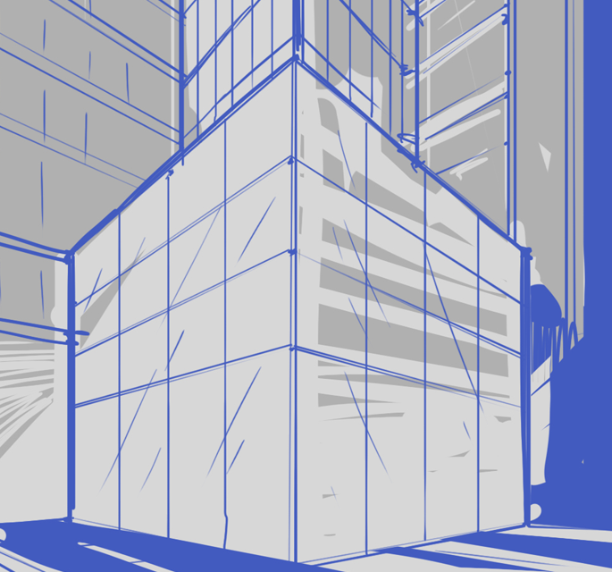 Graphic representation of Chicago Cube, Kyiv, Ukraine