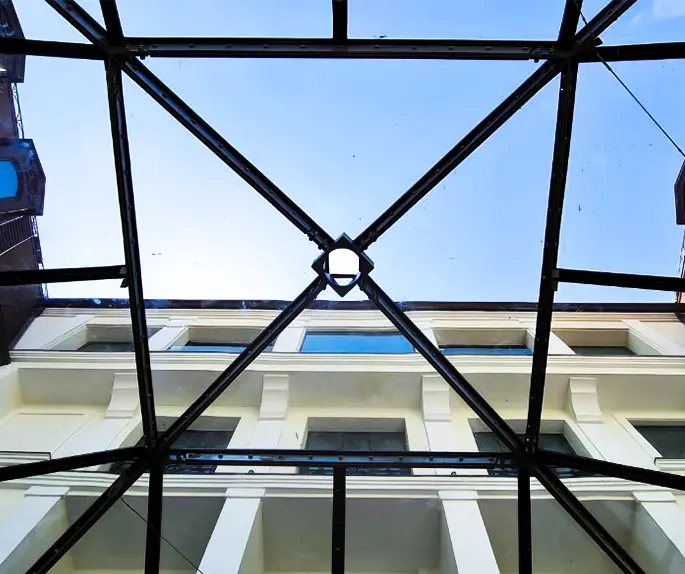 Dome system covering a restaurant hall, Kyiv