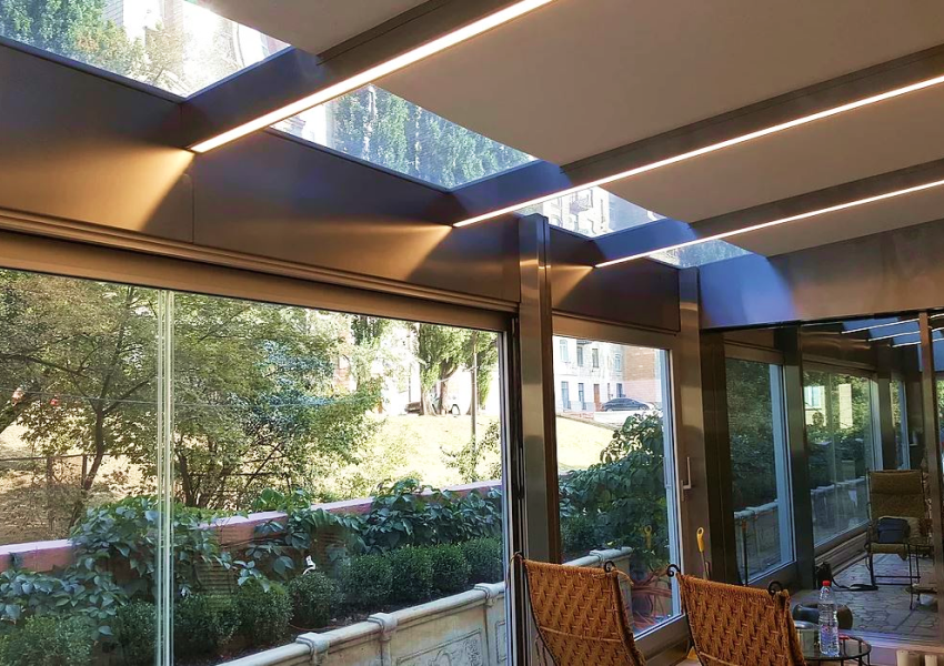 Glass terrace of the restaurant