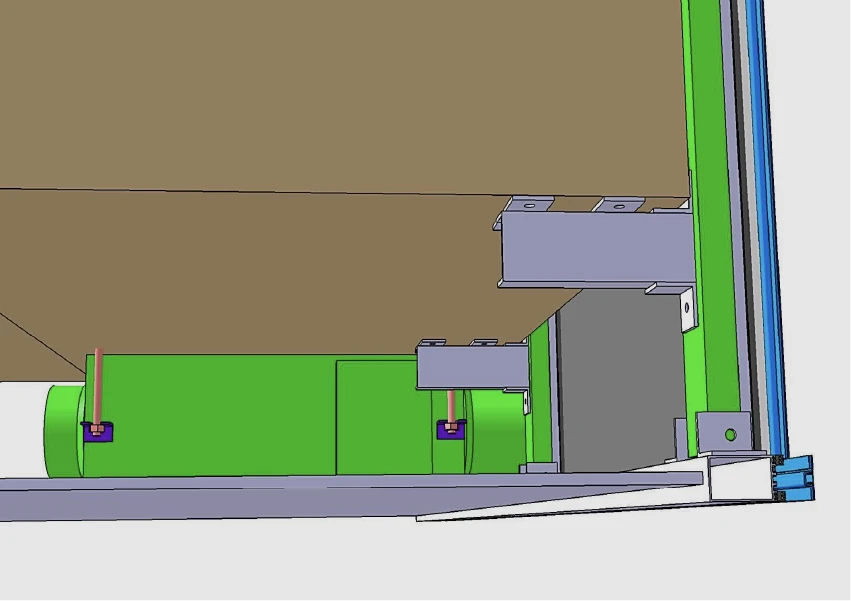 Figures showing how the system aesthetically integrates into the glass facade